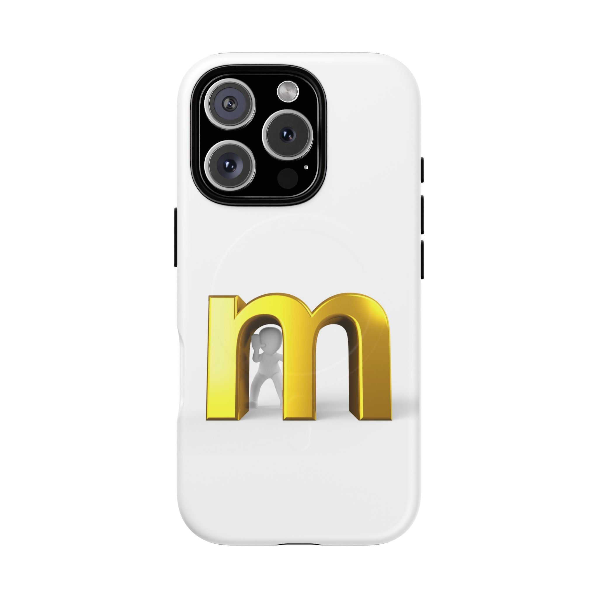 Coque de téléphone Lettre M dorée | Coque magnétique renforcée, Initiale Monogramme