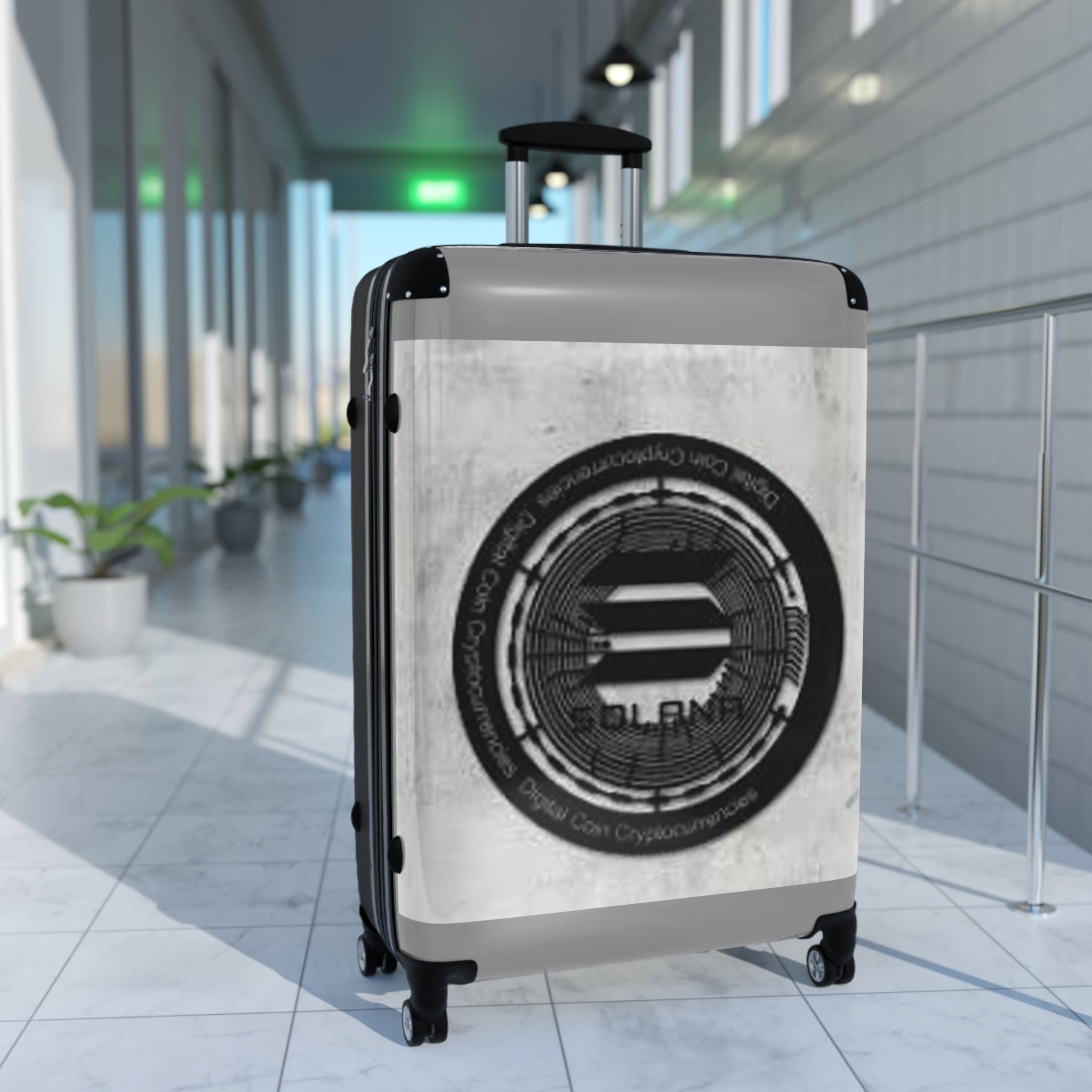 Solana Coin Graphic Suitcase | Cryptocurrency Travel Luggage