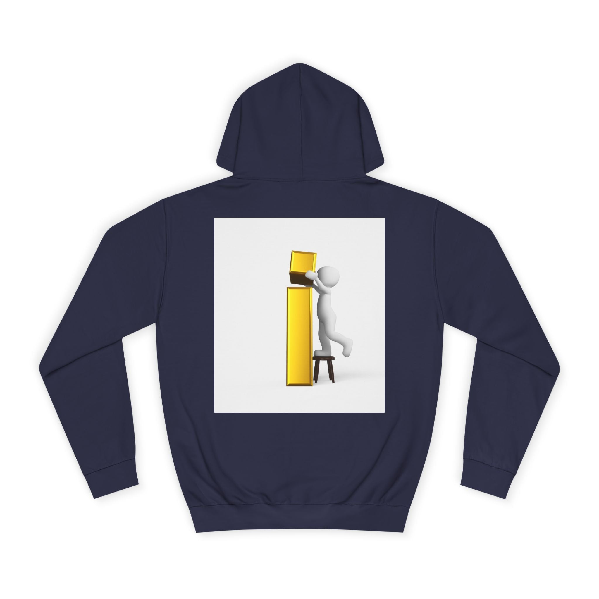 Stick Figure Building Letter i Hoodie | Minimal Illustration