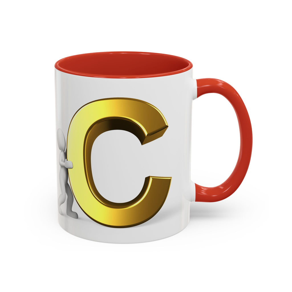 Tasse mit goldenem Buchstaben C | Akzent-Kaffeetasse, Initialbuchstabe C
