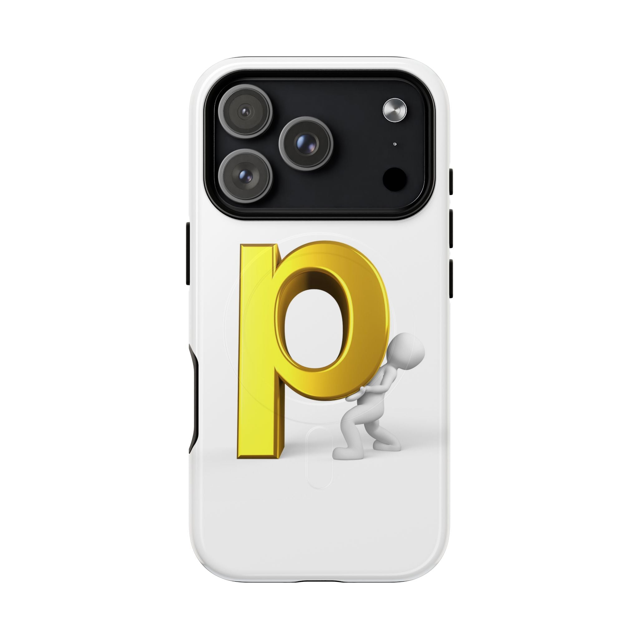 3D Gold Letter P Phone Case | Tough Magnetic Phone Case