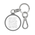 Dot Stitch Alphabet Keyring Tag | Metal Alphabet Keychain