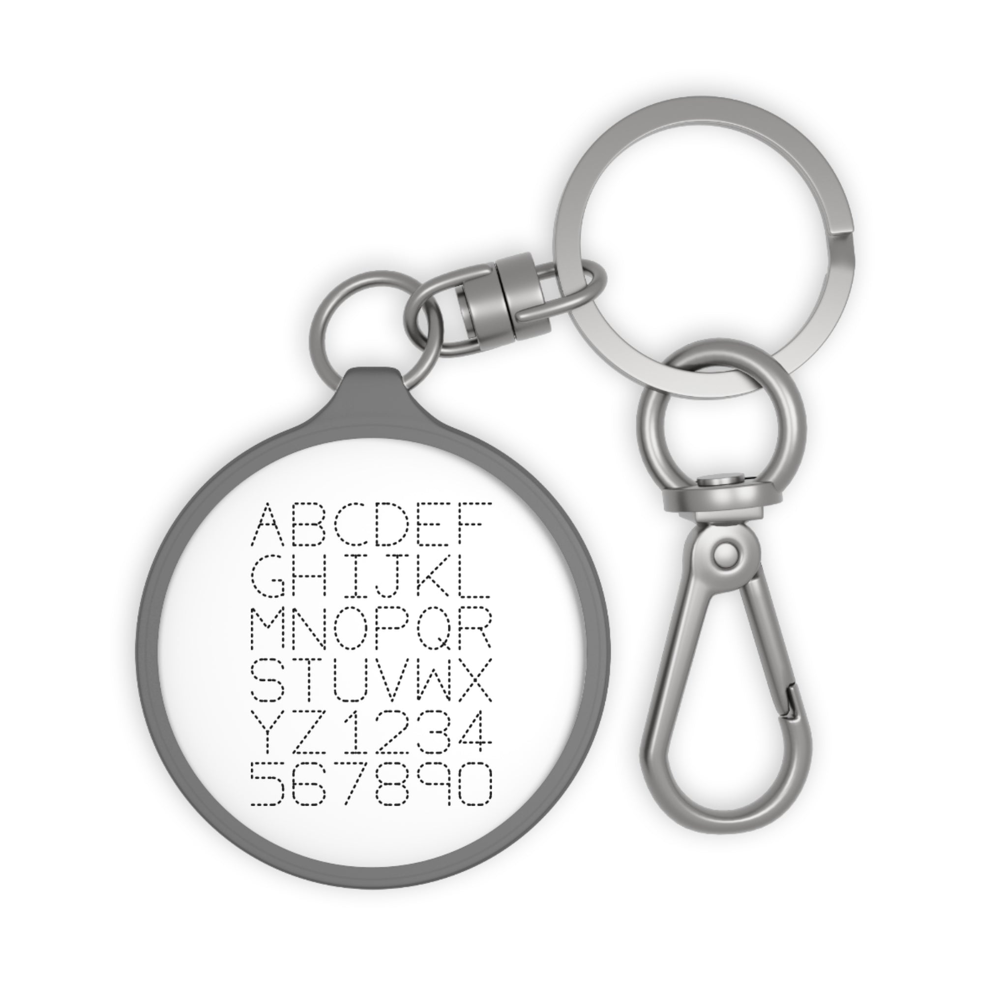 Dot Stitch Alphabet Keyring Tag | Metal Alphabet Keychain