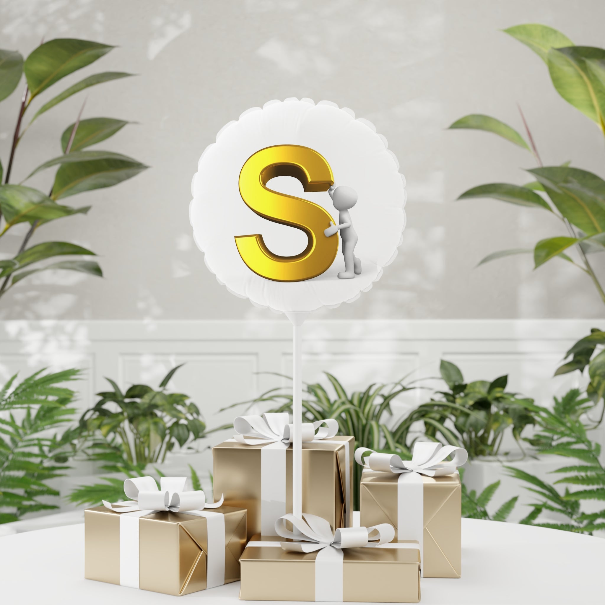 Gold Letter S Foil Balloon 11"
