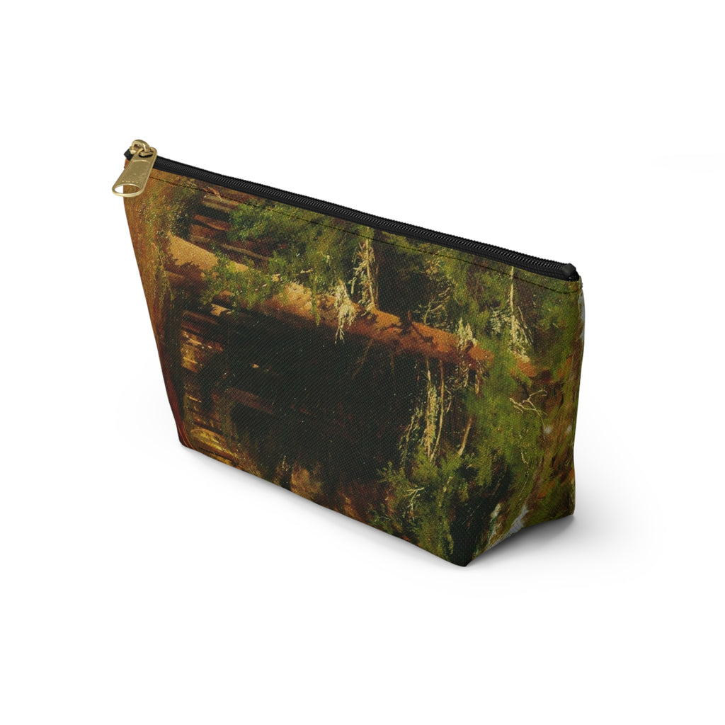 Forest Path Accessory Pouch | T-Bottom Cosmetic Bag, Woodland Nature Print