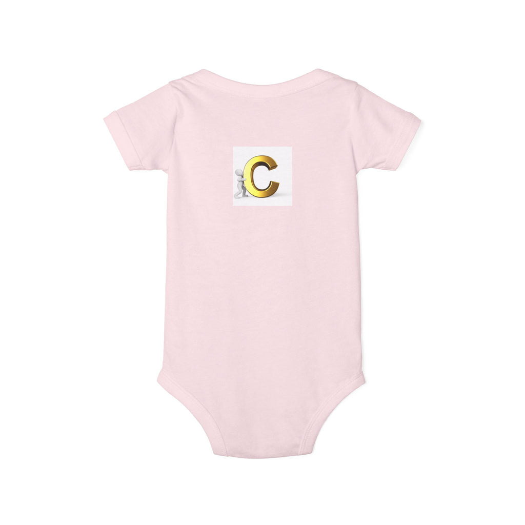 Gold Letter C Monogram Infant Onesie | Baby Bodysuit Initial