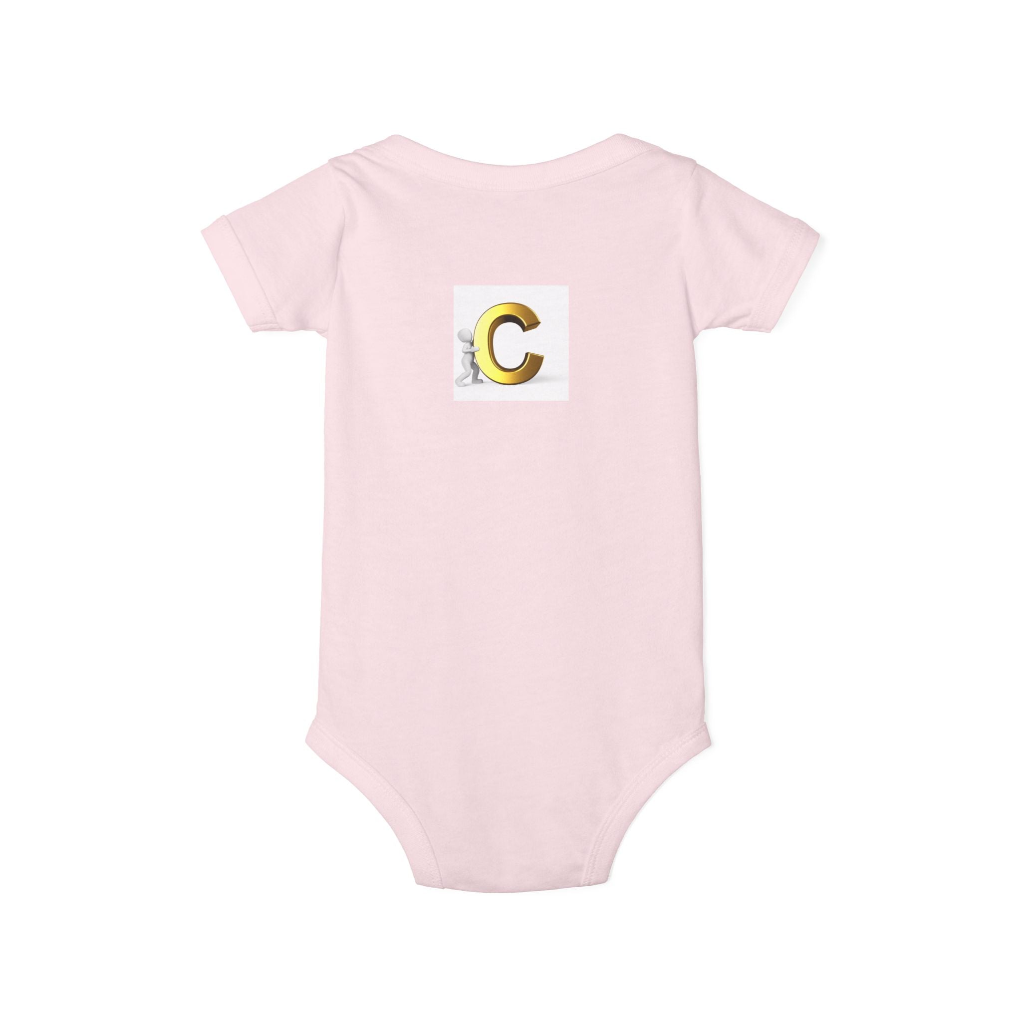 Gold Letter C Monogram Infant Onesie | Baby Bodysuit Initial