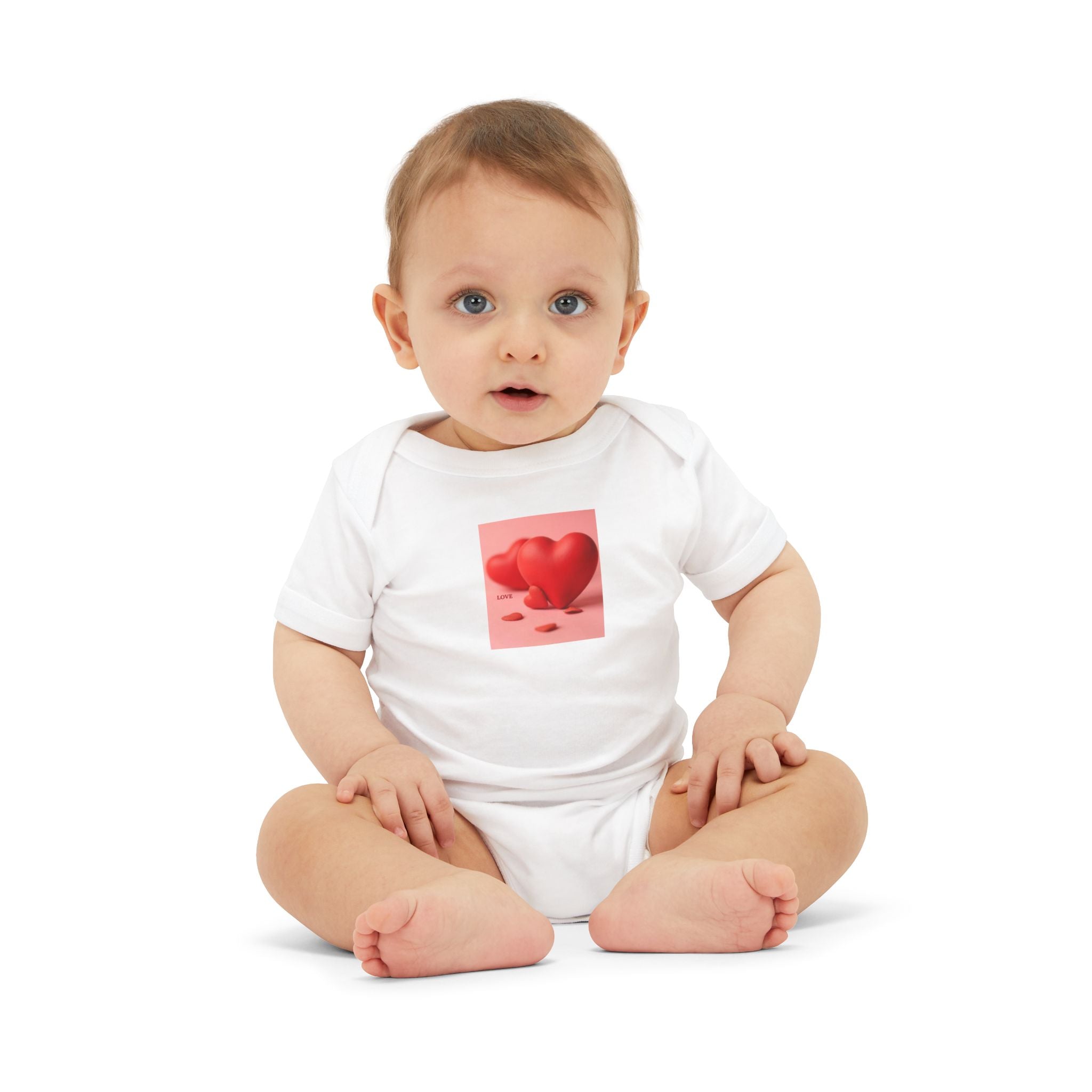 Red Heart Illustration Infant Bodysuit | Cute Valentine Baby Onesie