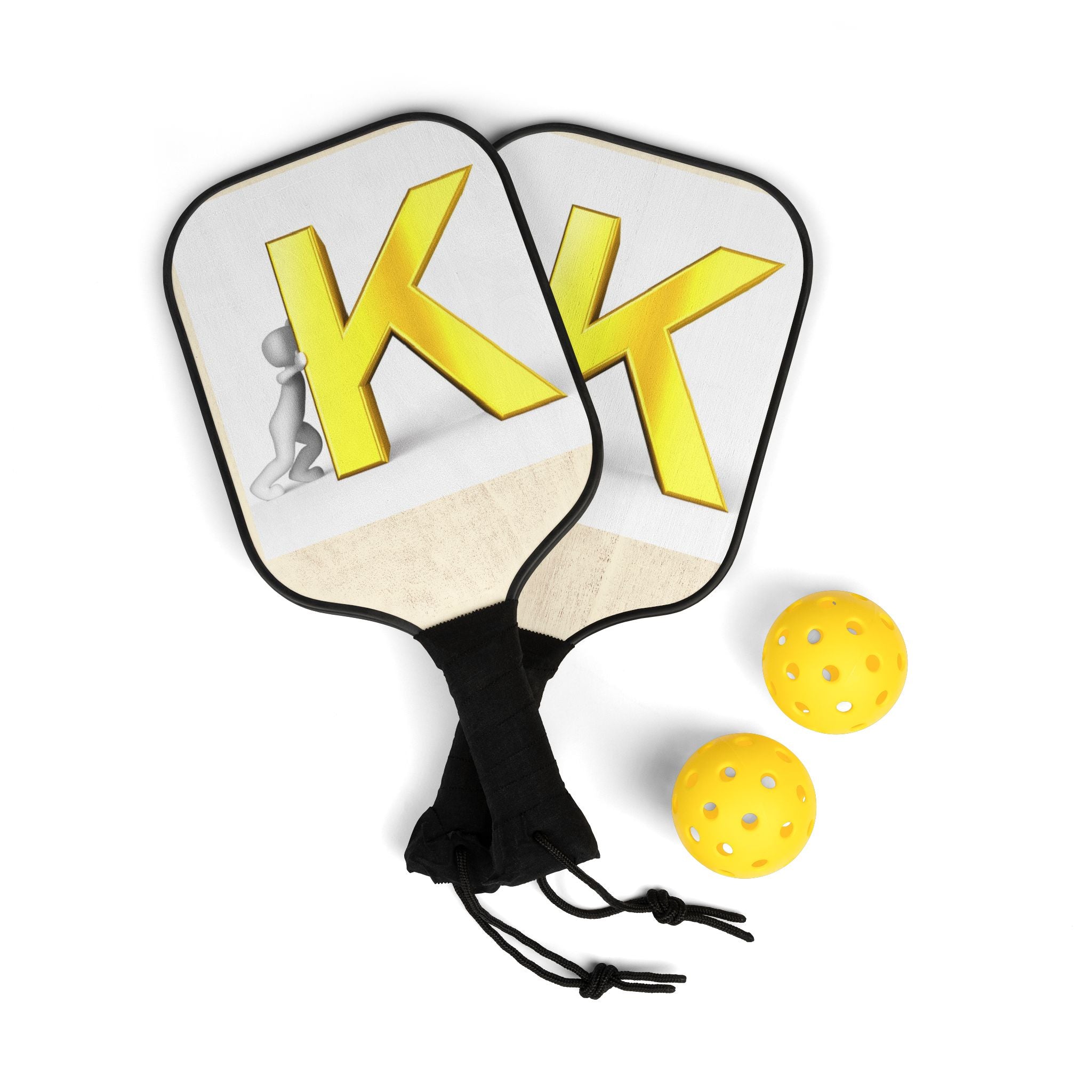 Yellow K Monogram Pickleball Paddle | Pickleball Kit