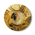 Bitcoin Coin Pattern Ceramic Coaster | Crypto Cryptocurrency Drink Coaster