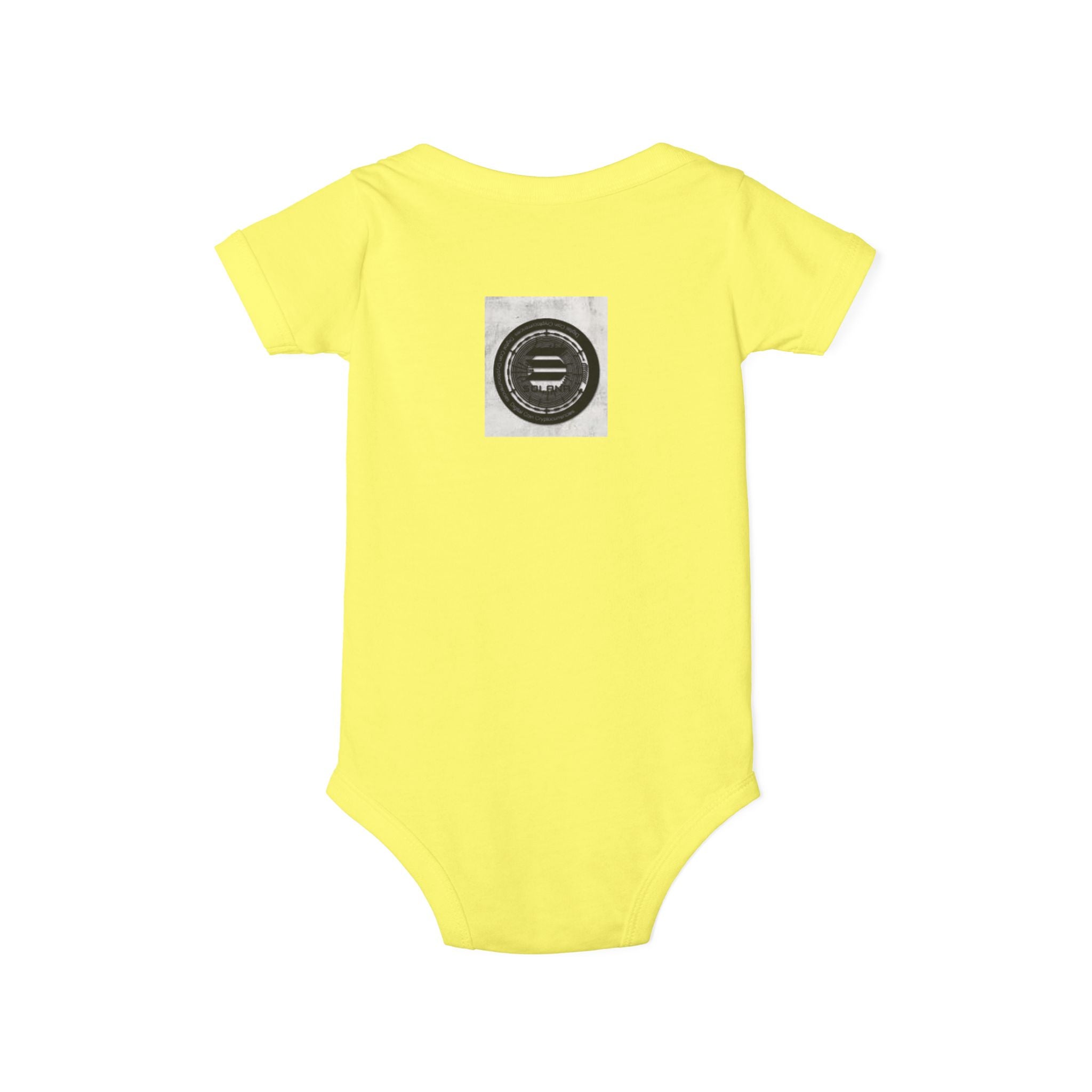 Solana Cryptocurrency Infant One Piece | Monochrome Badge Design
