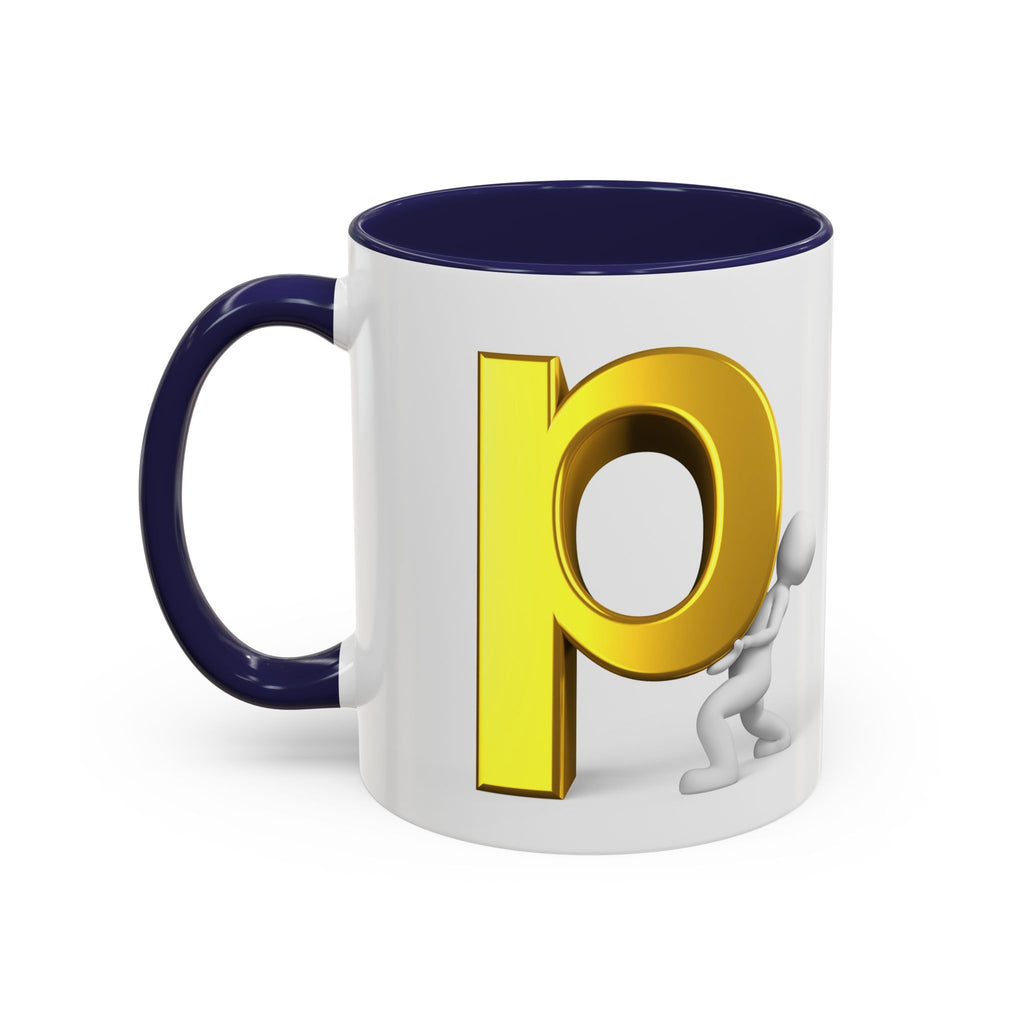 Tasse à café 3D lettre P | Tasse à anse colorée 325 ml ou 443 ml