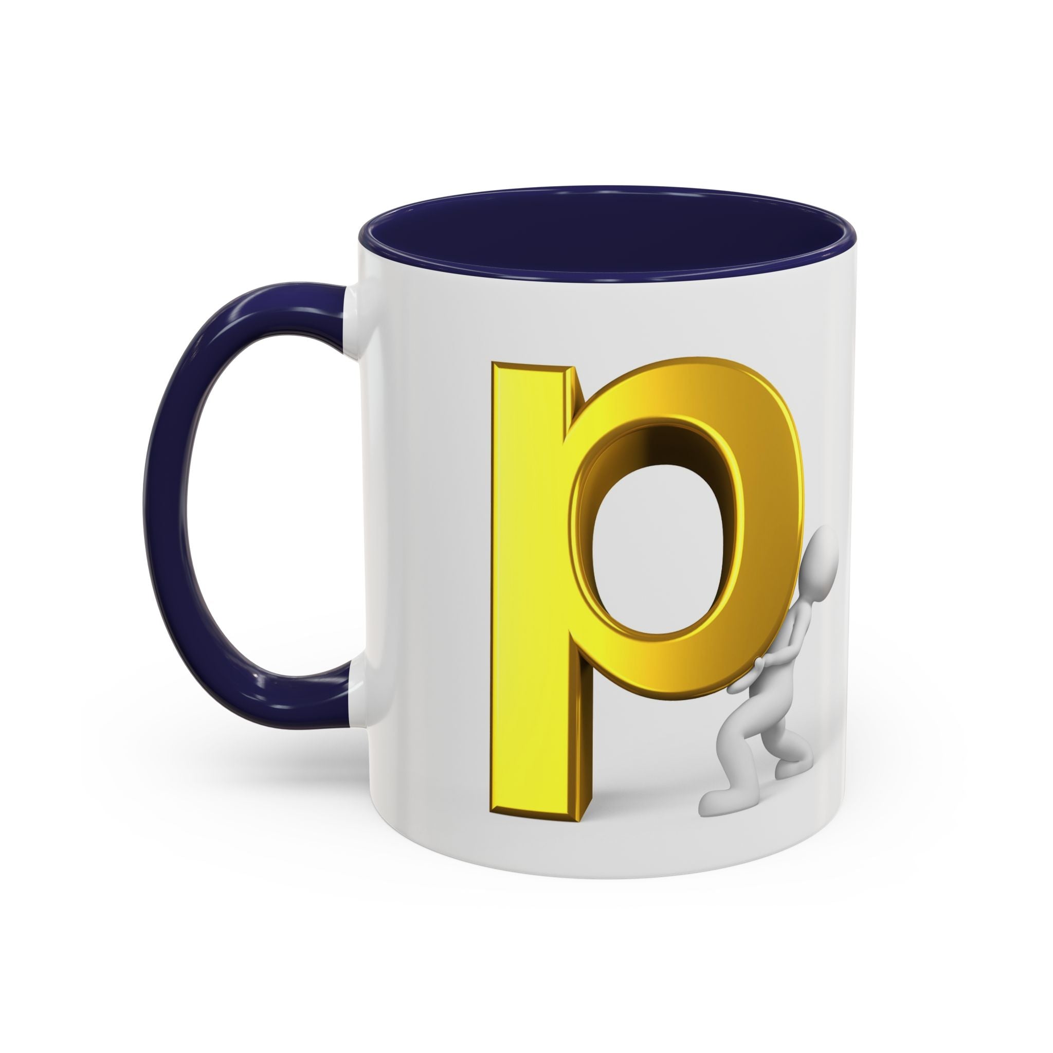 Tasse à café 3D lettre P | Tasse à anse colorée 325 ml ou 443 ml
