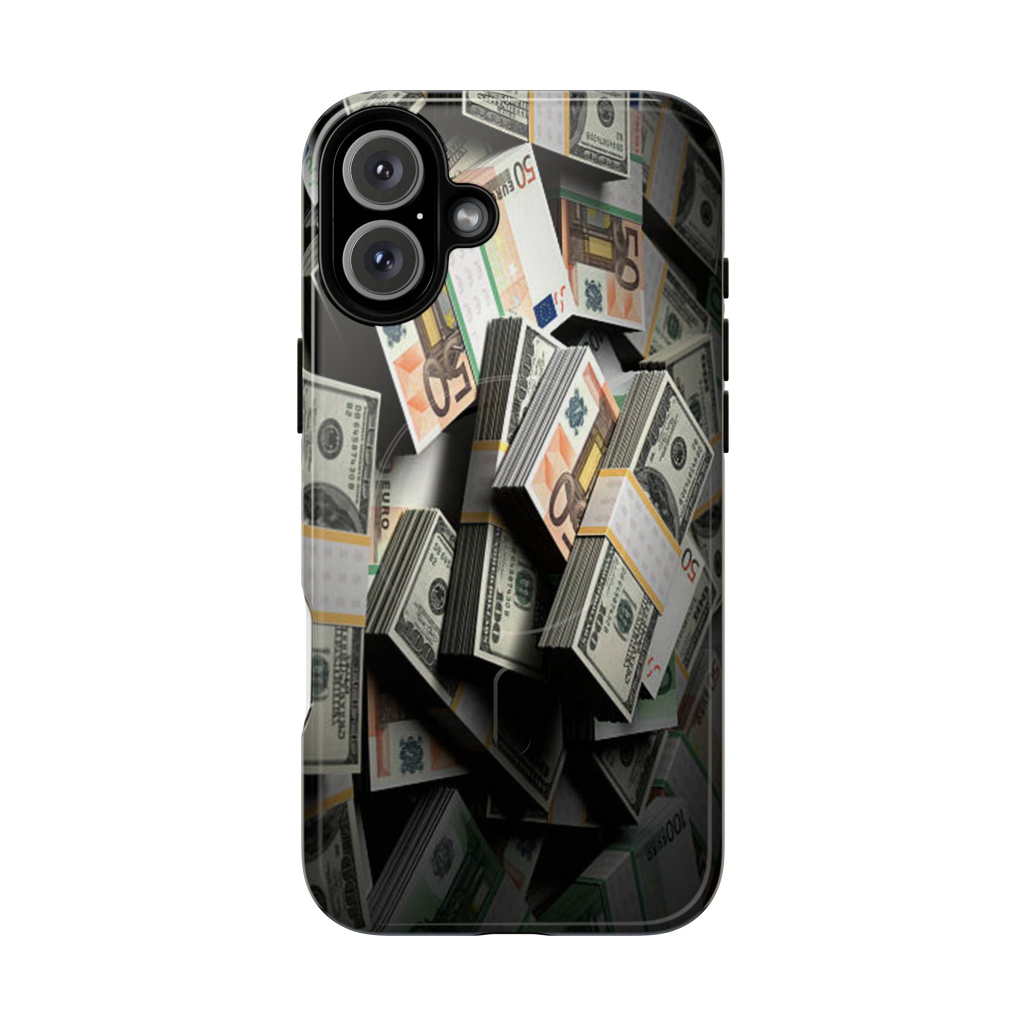 Coque de téléphone Argent Empilé | Coque magnétique robuste