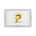 Gold Letter P Monogram Acrylic Serving Tray | Personalized Initial Decor