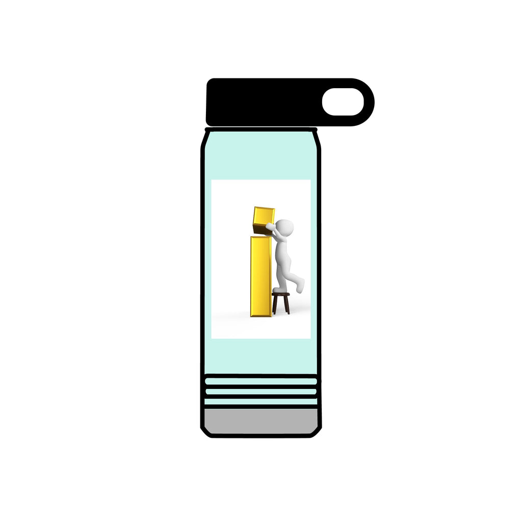 3D Figure Stacking Yellow Blocks Water Bottle | 20oz