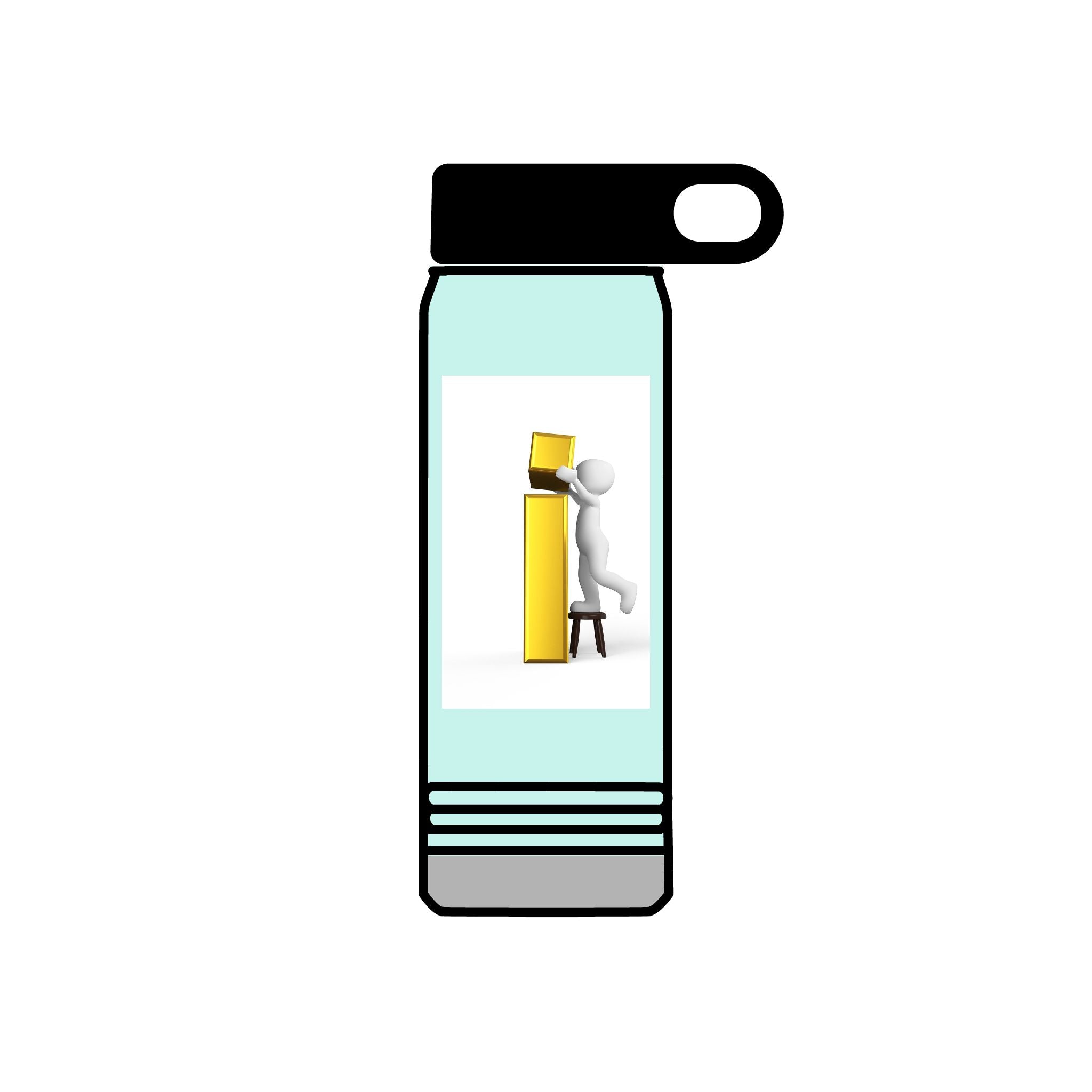 3D Figure Stacking Yellow Blocks Water Bottle | 20oz
