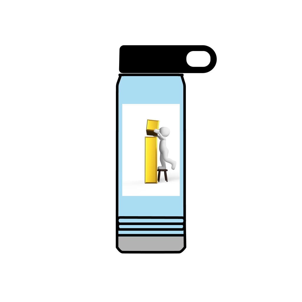 3D Figure Stacking Yellow Blocks Water Bottle | 20oz
