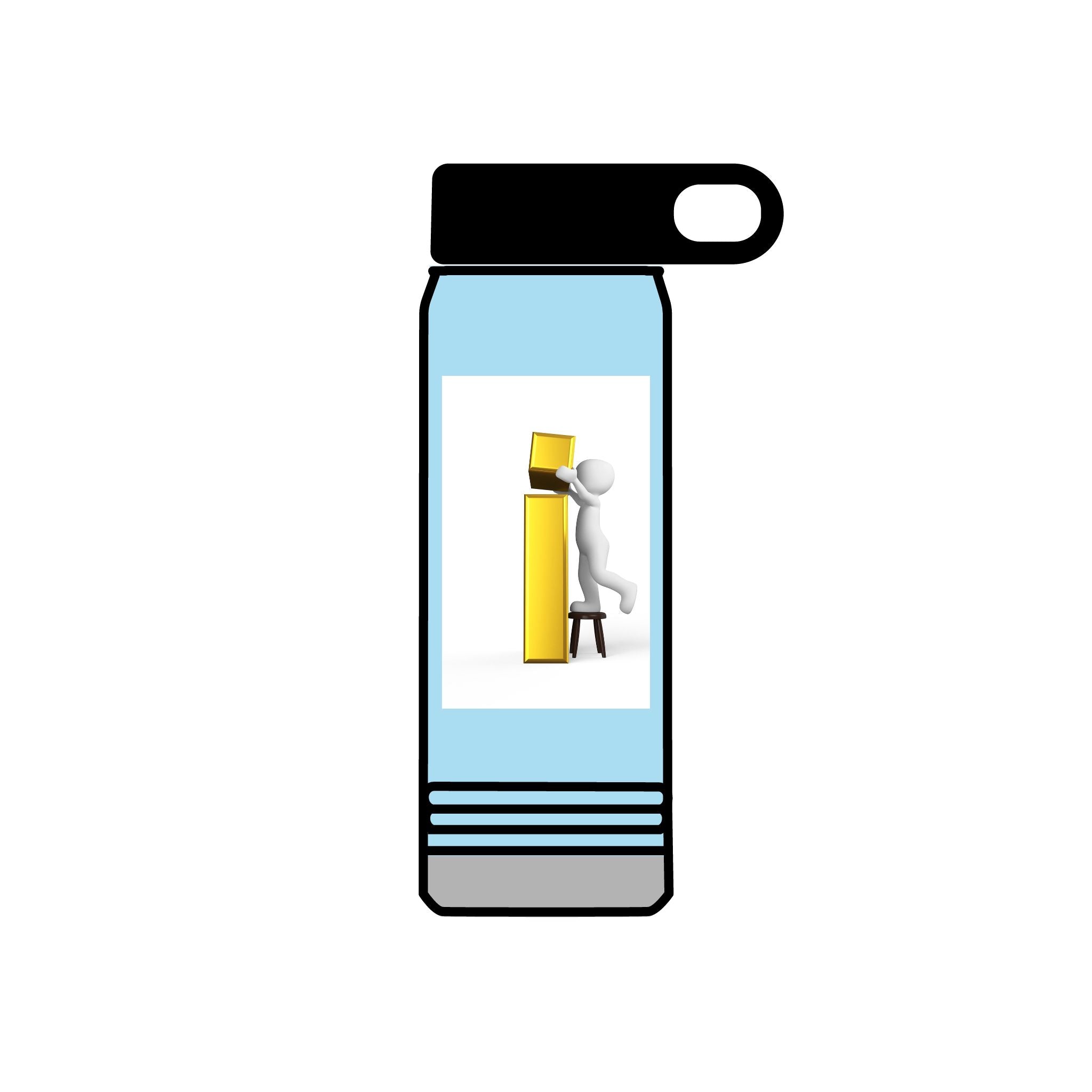 3D Figure Stacking Yellow Blocks Water Bottle | 20oz