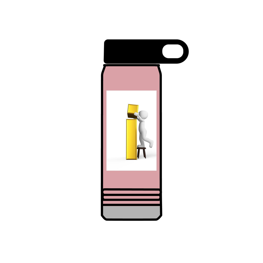 3D Figure Stacking Yellow Blocks Water Bottle | 20oz