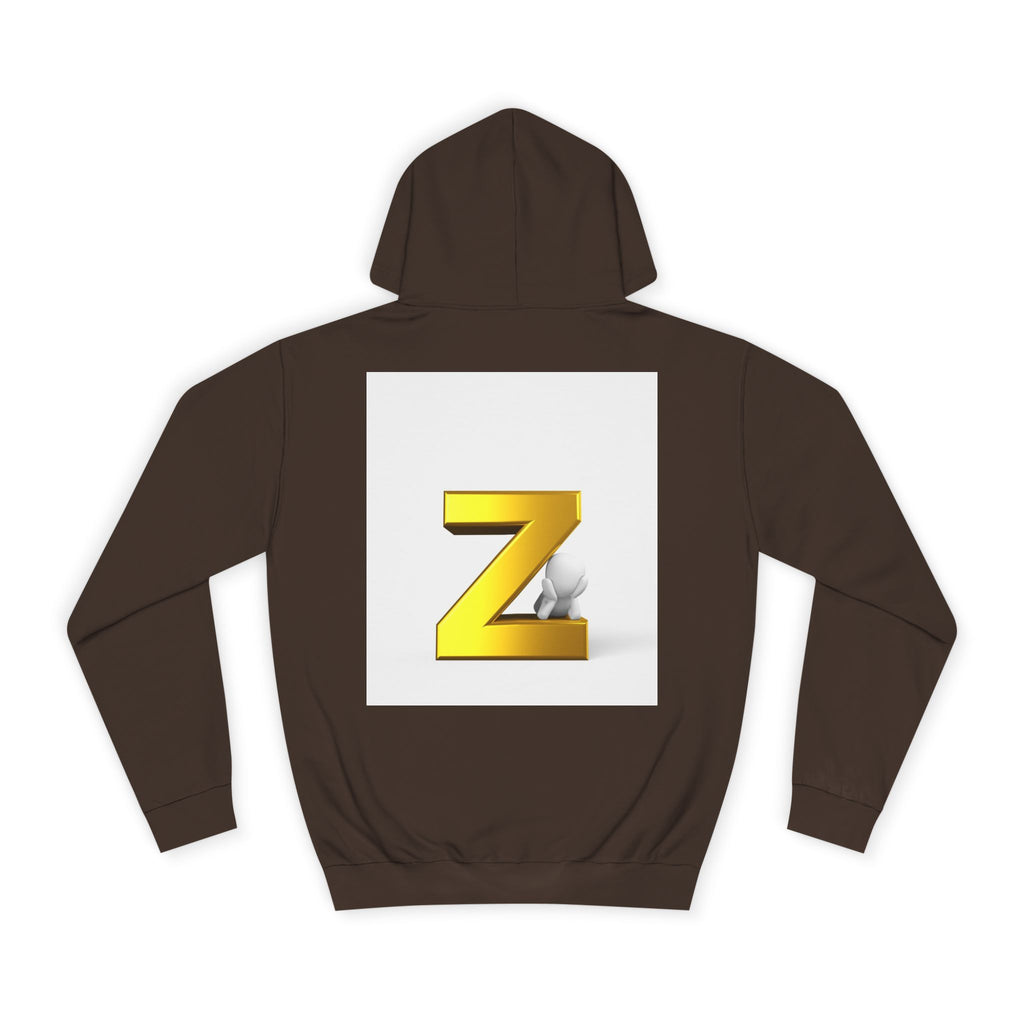 Gold 3D Letter Z Hoodie | Initial Monogram Pullover