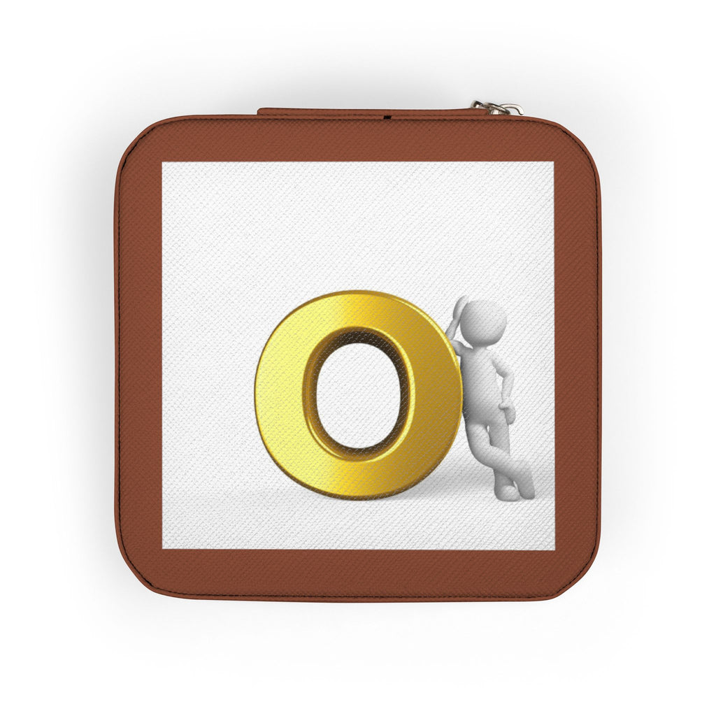 Gold O Letter Monogram Jewelry Case | Travel Ring Earring Organizer