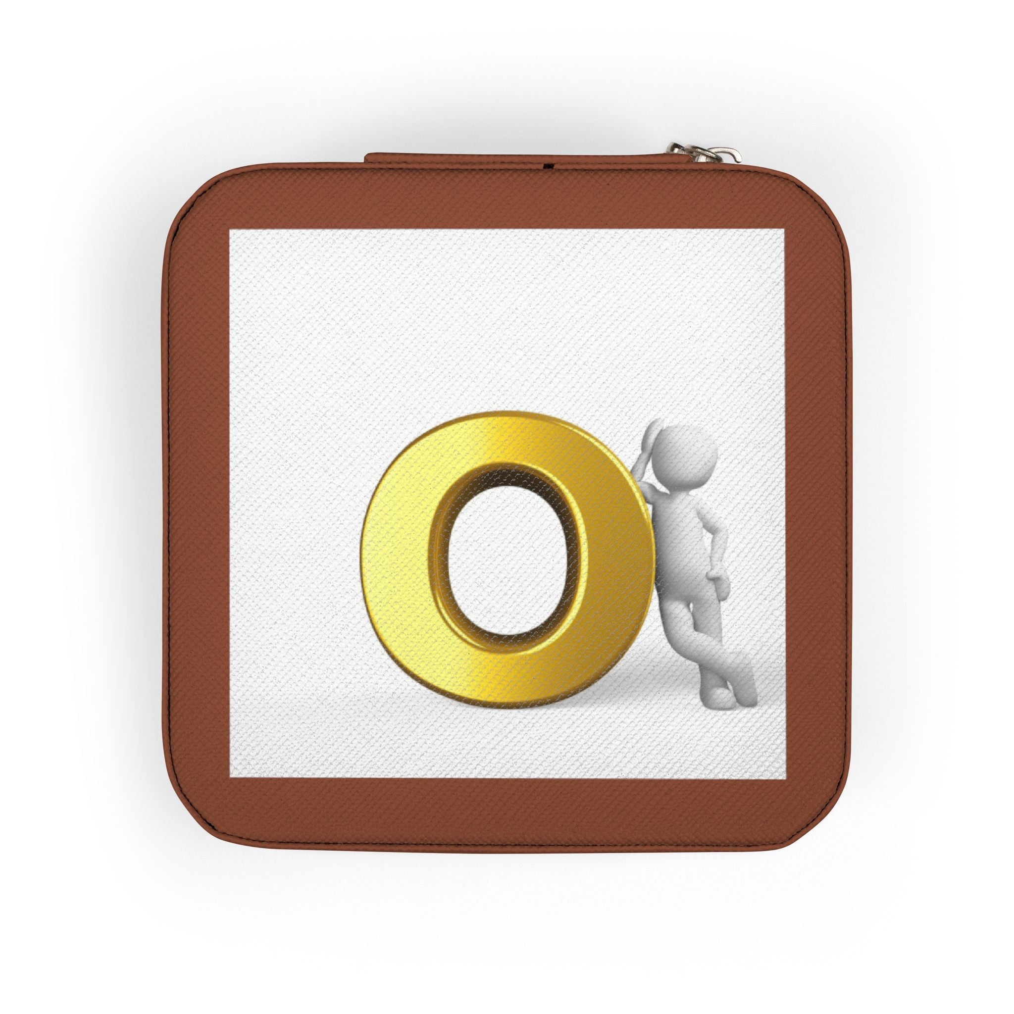 Gold O Letter Monogram Jewelry Case | Travel Ring Earring Organizer