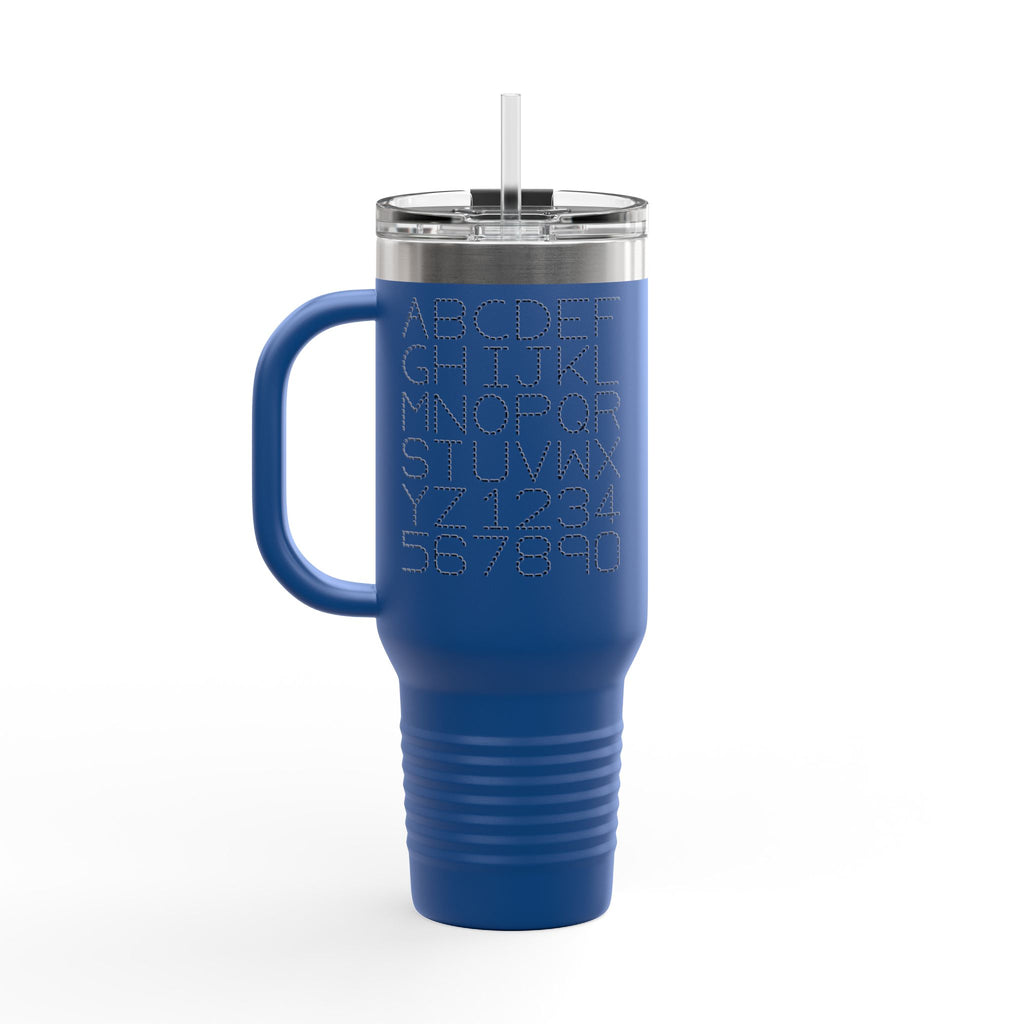 Alphabet Letters and Numbers Insulated Travel Mug | 40oz Tumbler