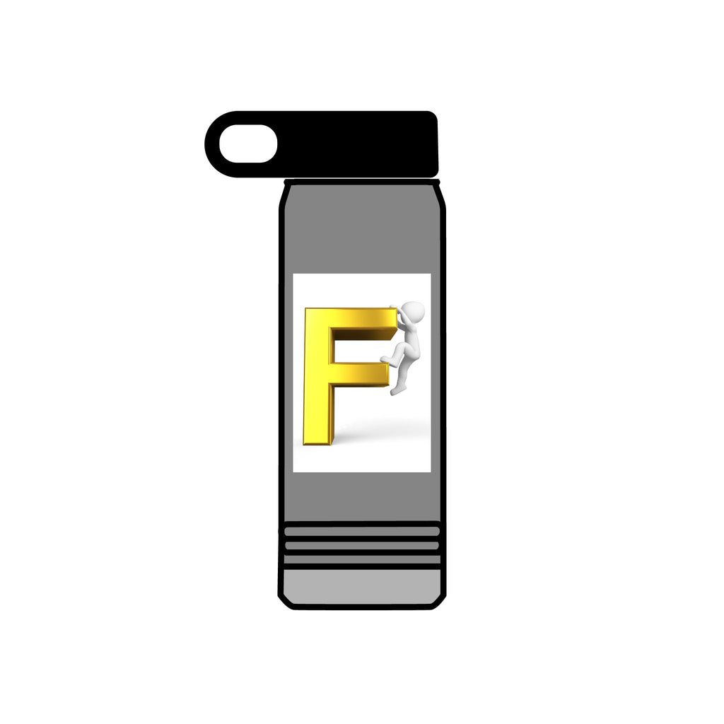 Yellow 3D Letter F with Climber Water Bottle | 20oz Bottle