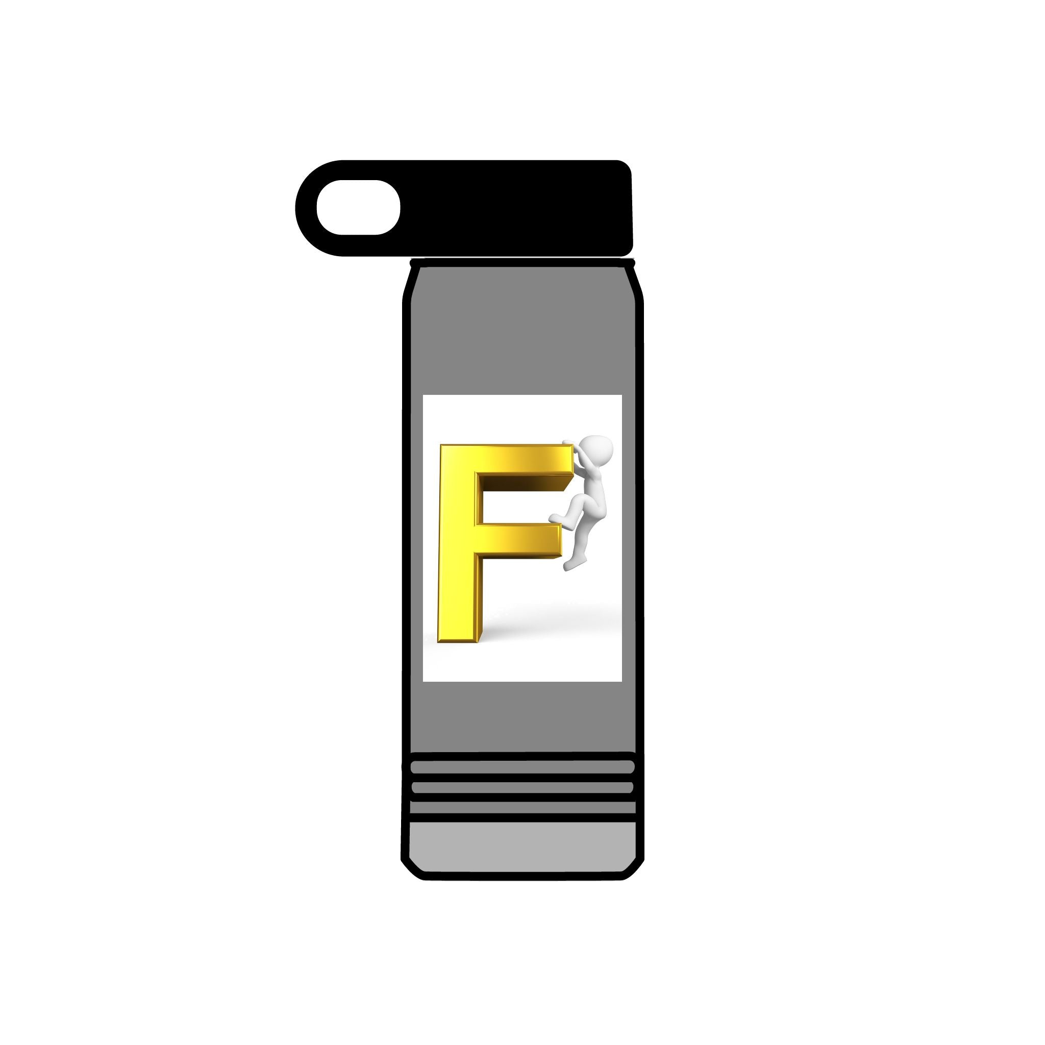 Yellow 3D Letter F with Climber Water Bottle | 20oz Bottle