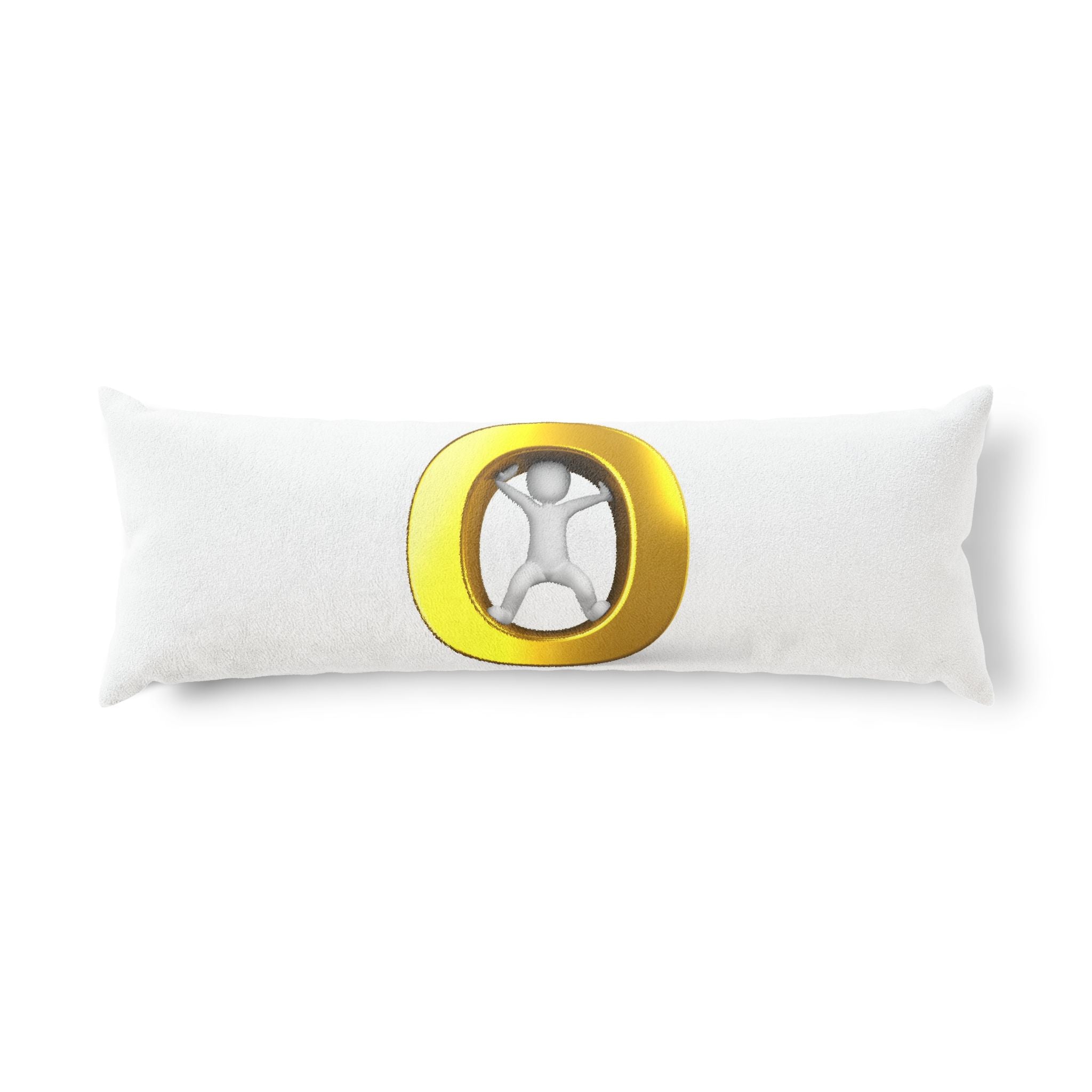 Gold O Letter Monogram Body Pillow | Initial O Decorative Pillow