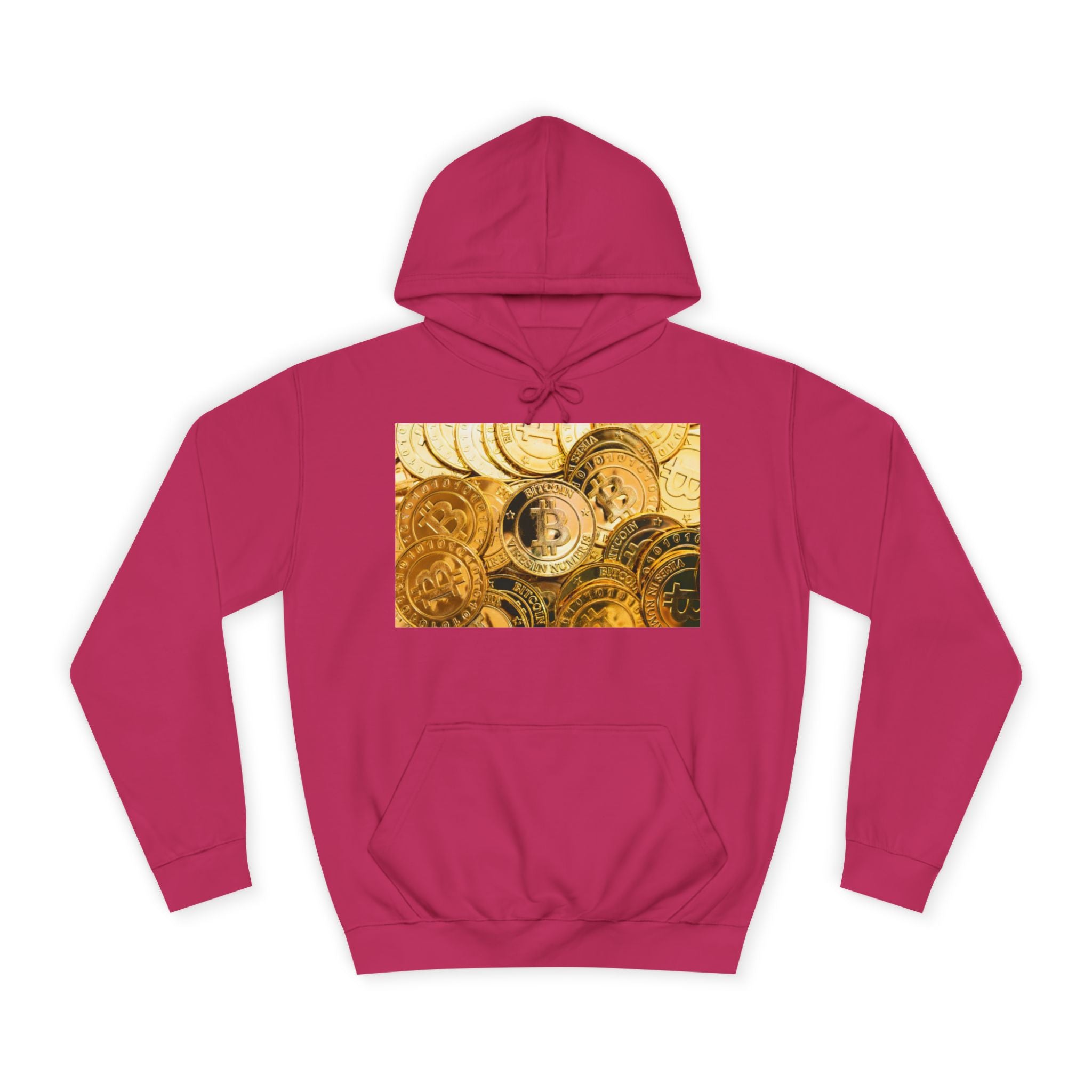 Golden Bitcoin Coins Hoodie | Crypto Cryptocurrency Crypto Art, Digital Currency Apparel