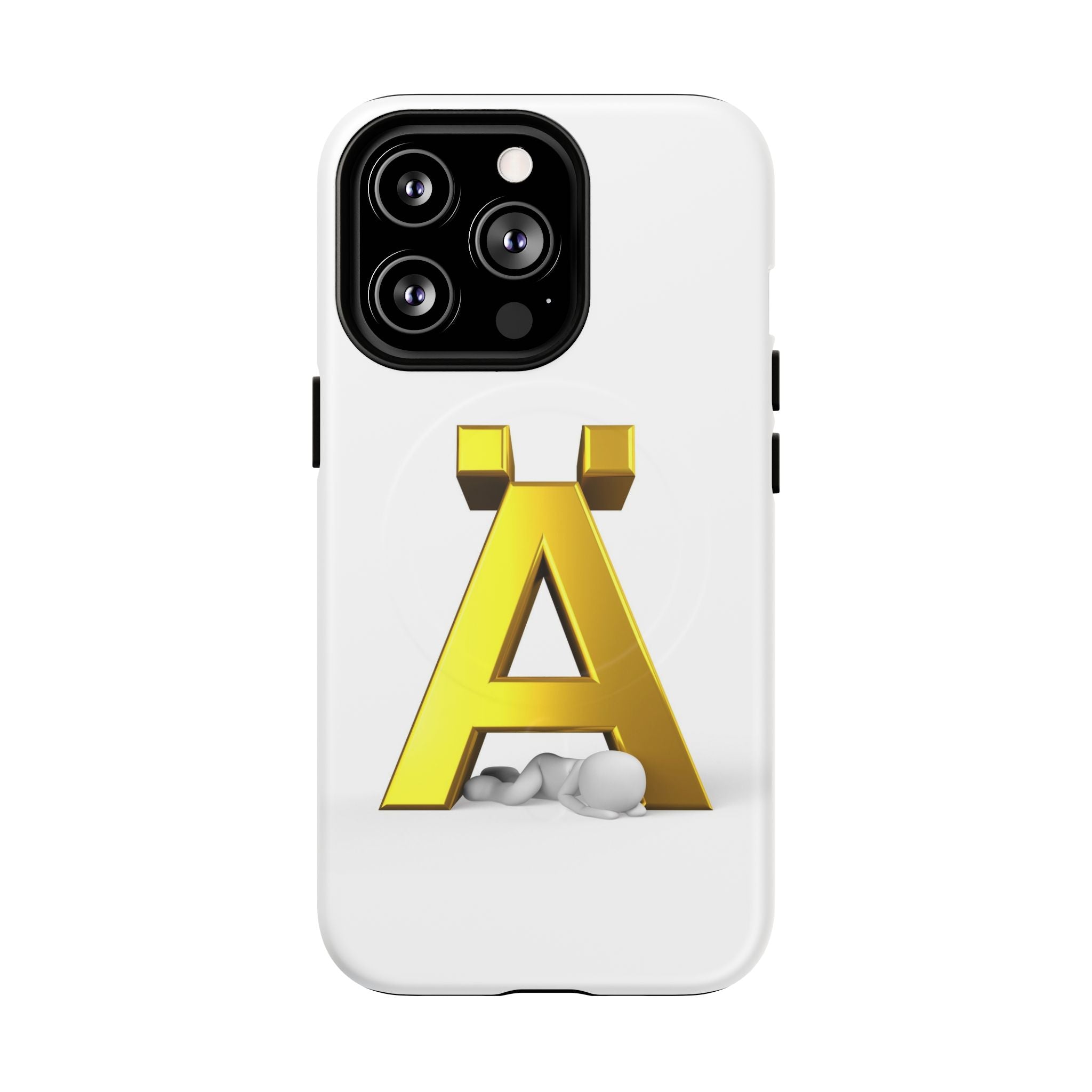 Coque de téléphone Lettre Ä Dorée | Étui magnétique renforcé, Monogramme initial