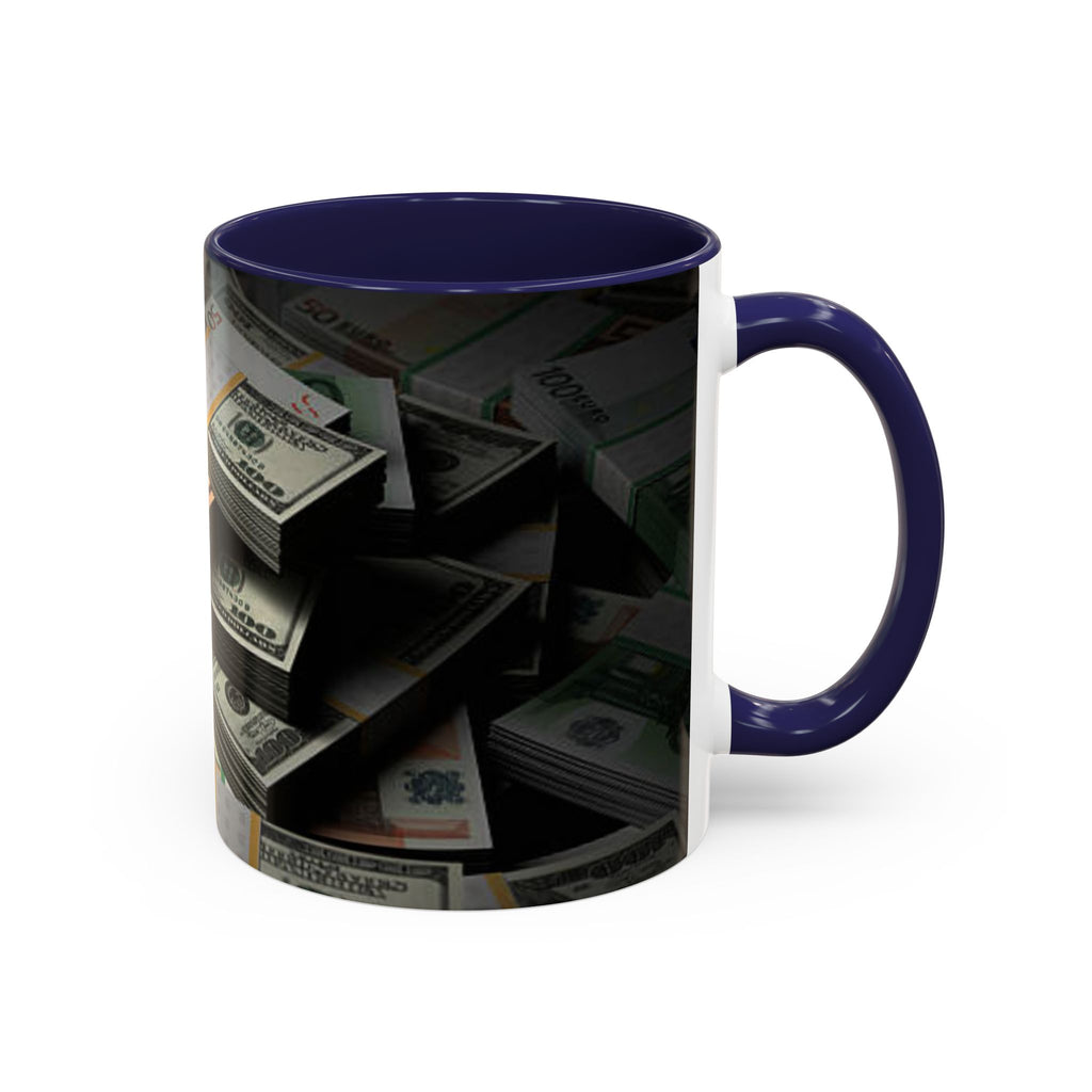 Geldstapel-Tasse | Akzent-Kaffeetasse 325 ml 444 ml, Bargeld-Muster