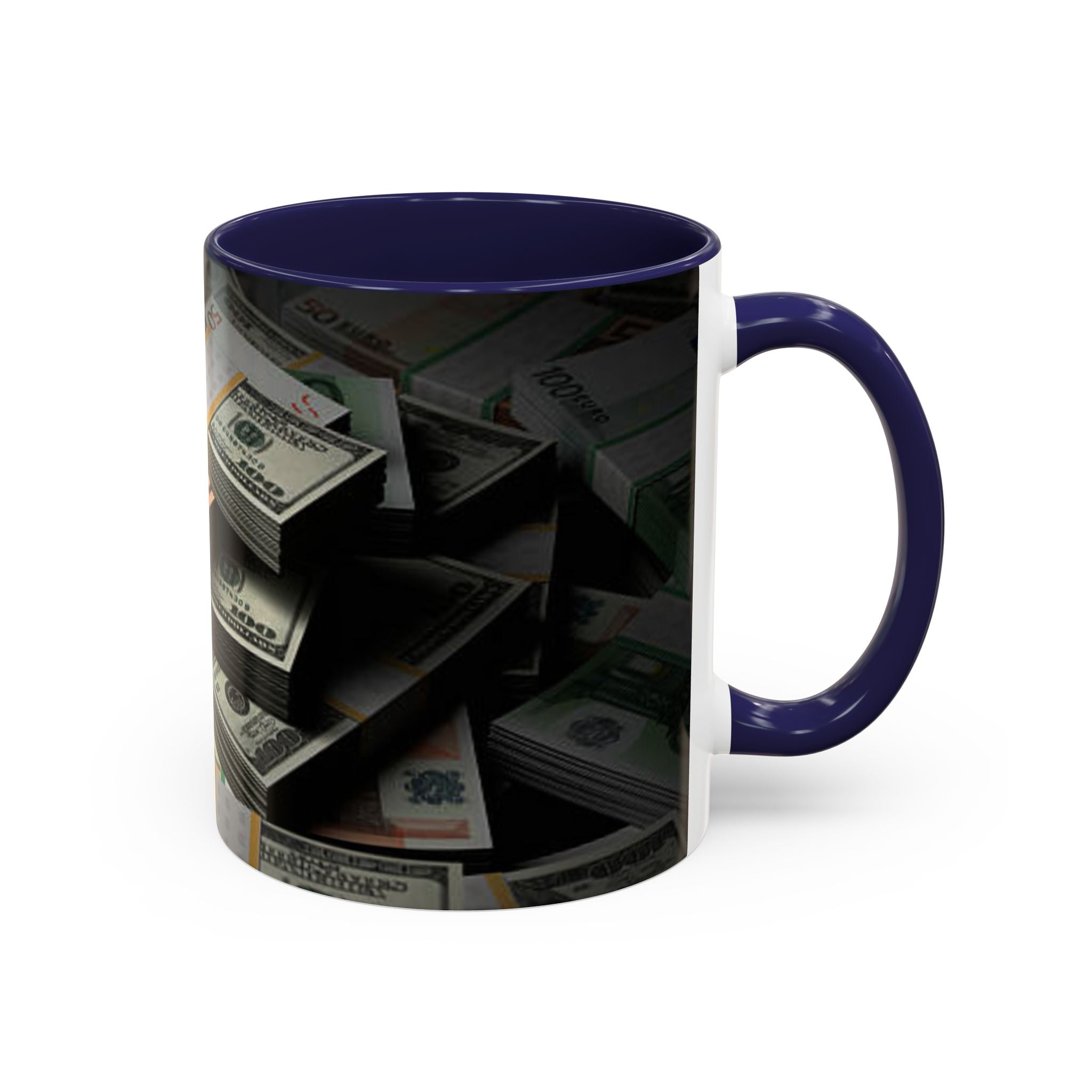 Geldstapel-Tasse | Akzent-Kaffeetasse 325 ml 444 ml, Bargeld-Muster