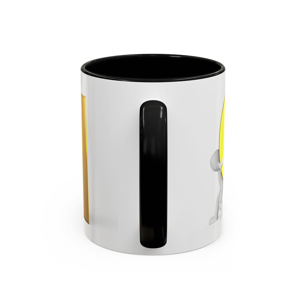 Gold Letter Q Push Character Mug | Accent Coffee Mug 11oz 15oz