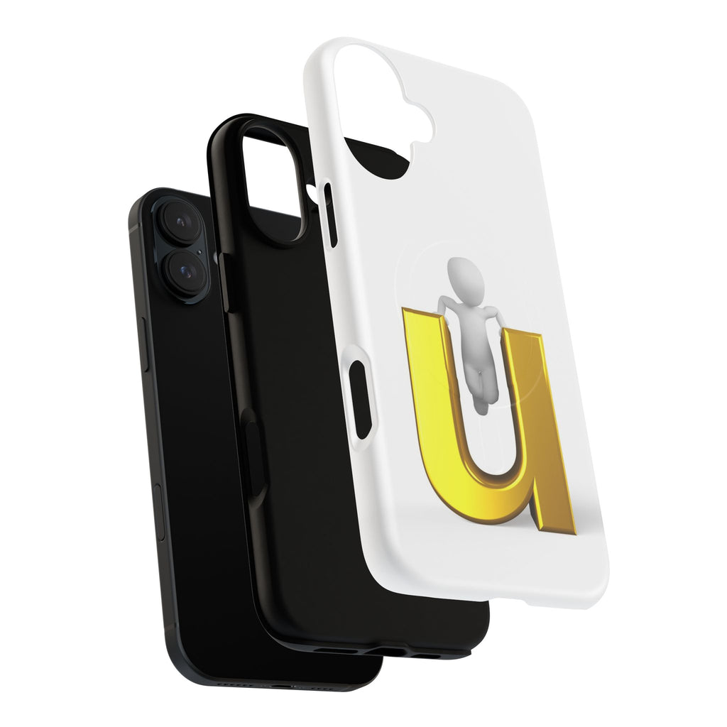 3D Person with Gold Letter U phone case | Tough Magnetic Case