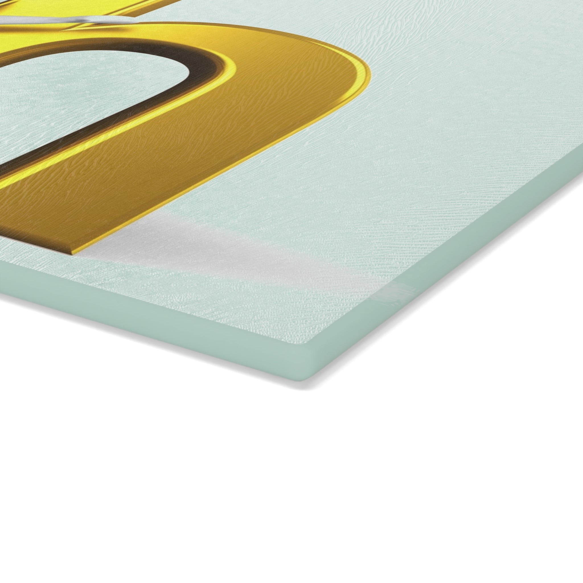 3D Figure Pushing Gold Letter H Glass Cutting Board | Alphabet Kitchen Décor