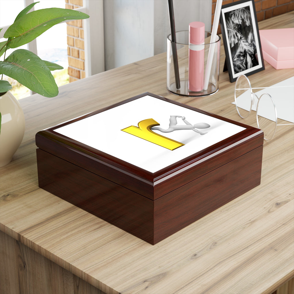 Letter R Acrobat Monogram Jewelry Box | Personalized Initial Keepsake