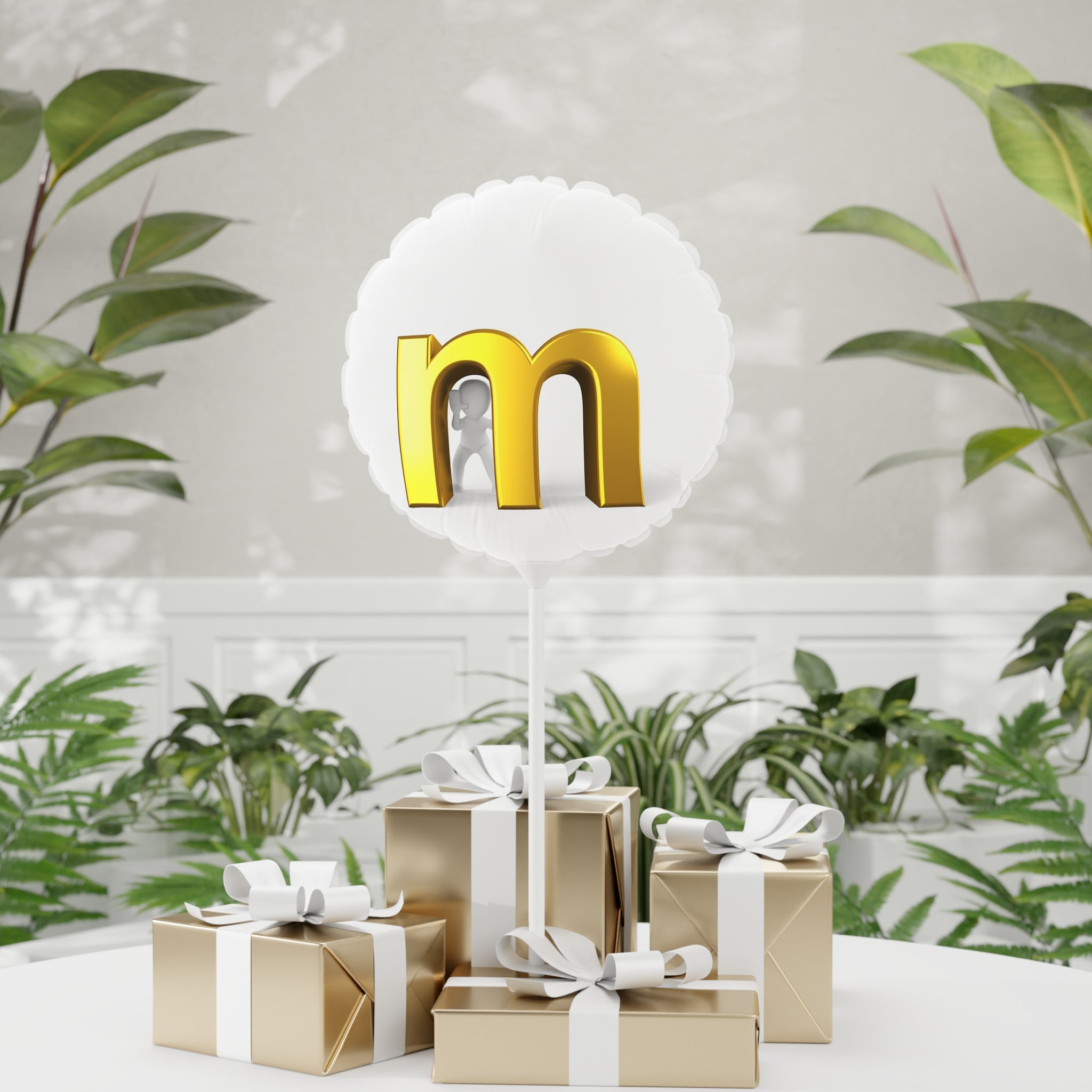Gold Letter M Balloon 11"