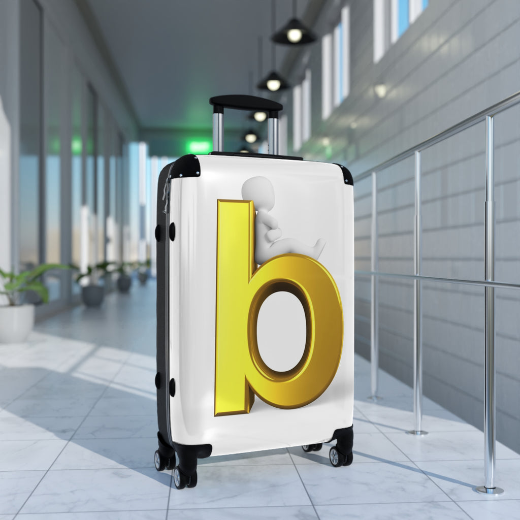 Gold Letter B Suitcase | Monogram Luggage