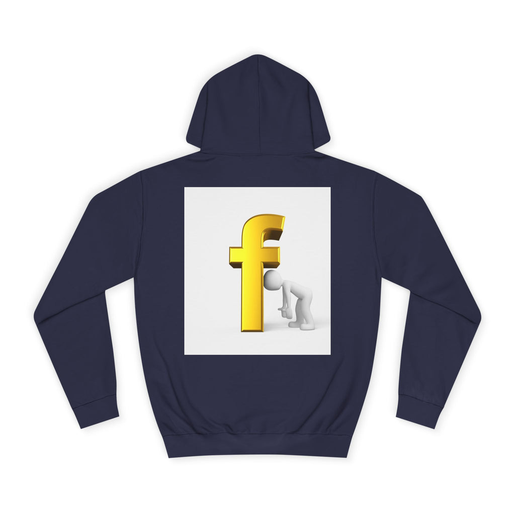 Yellow 3D Letter F Kneeling Figure Hoodie | Typography Graphic