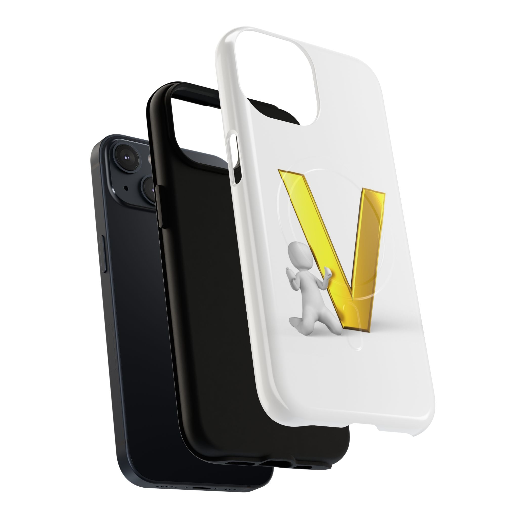 Gold Letter V Monogram Phone Case | Tough Magnetic Case