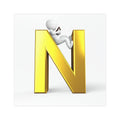 Gold Letter N with 3D Figure Car Magnet | Initial Monogram Magnet