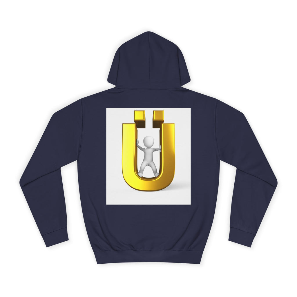Gold Ü Letter Logo Hoodie | 3D Person Initial U Sweatshirt