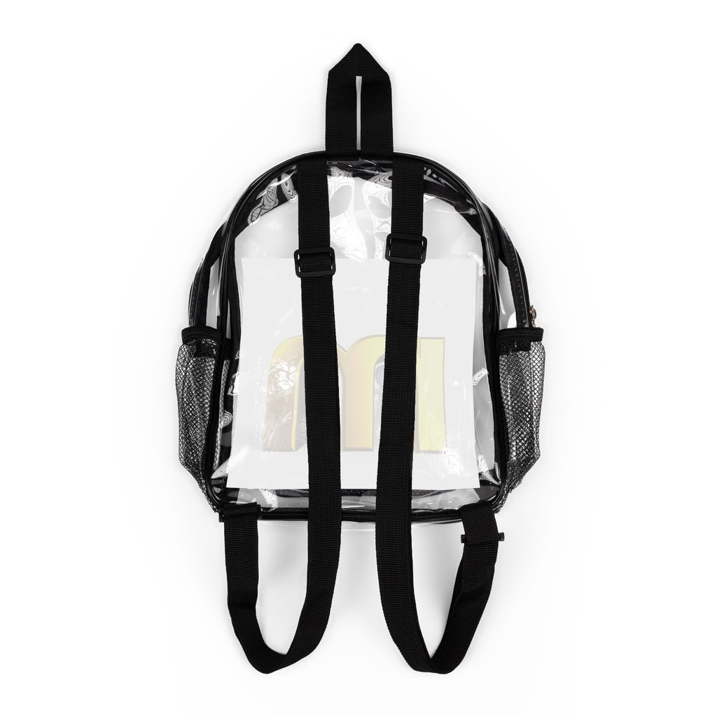 Gold Letter M Clear Stadium Backpack | Transparent School Bag