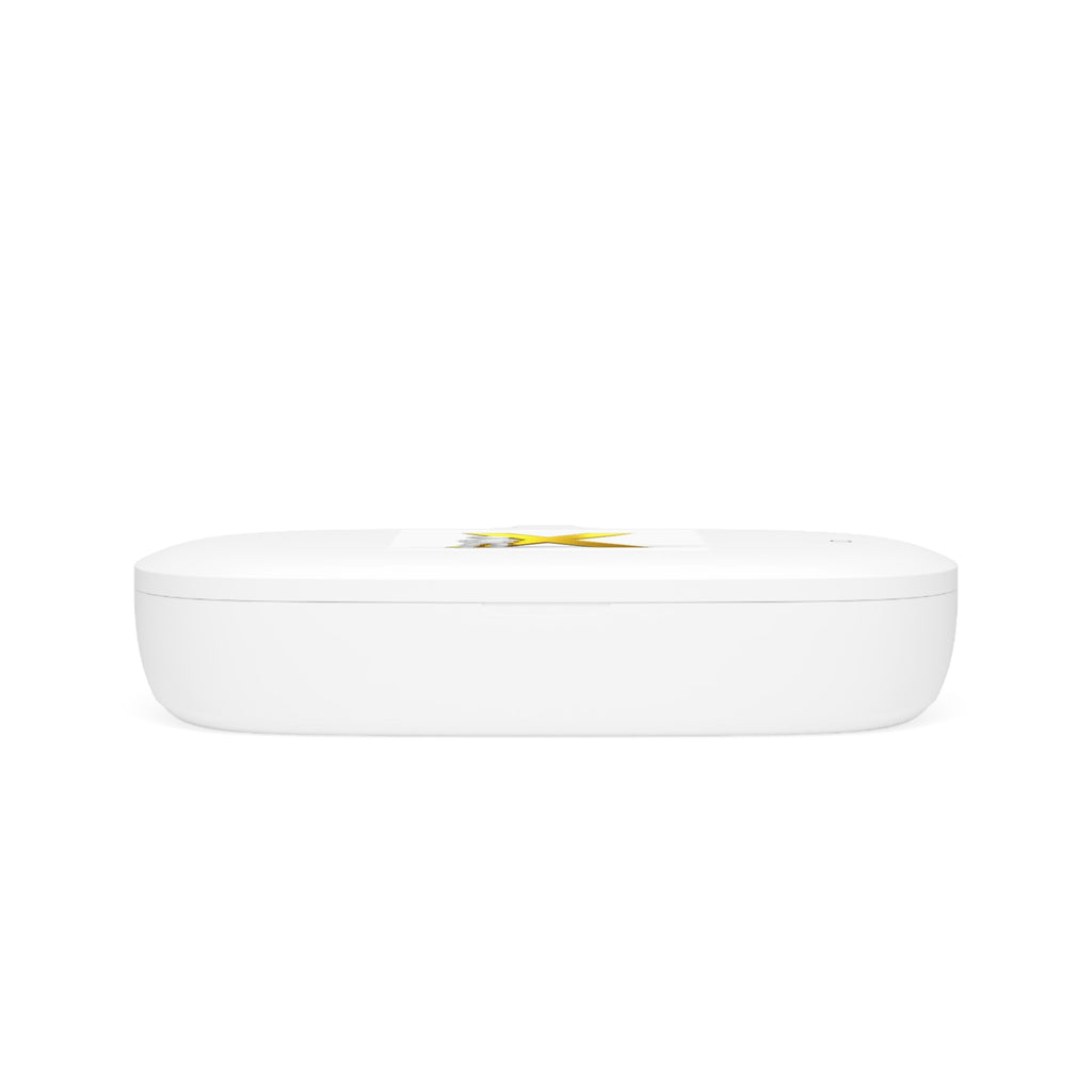 Gold Letter X Design Sanitizer Wireless Charging Pad | UV Phone Sanitizer
