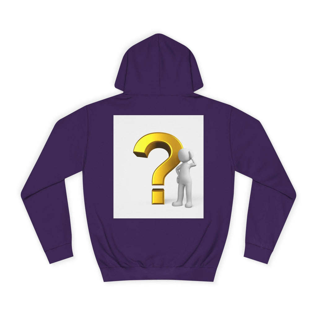 Gold Question Mark with Thinking Figure Hoodie | Mystery Design, Minimalist