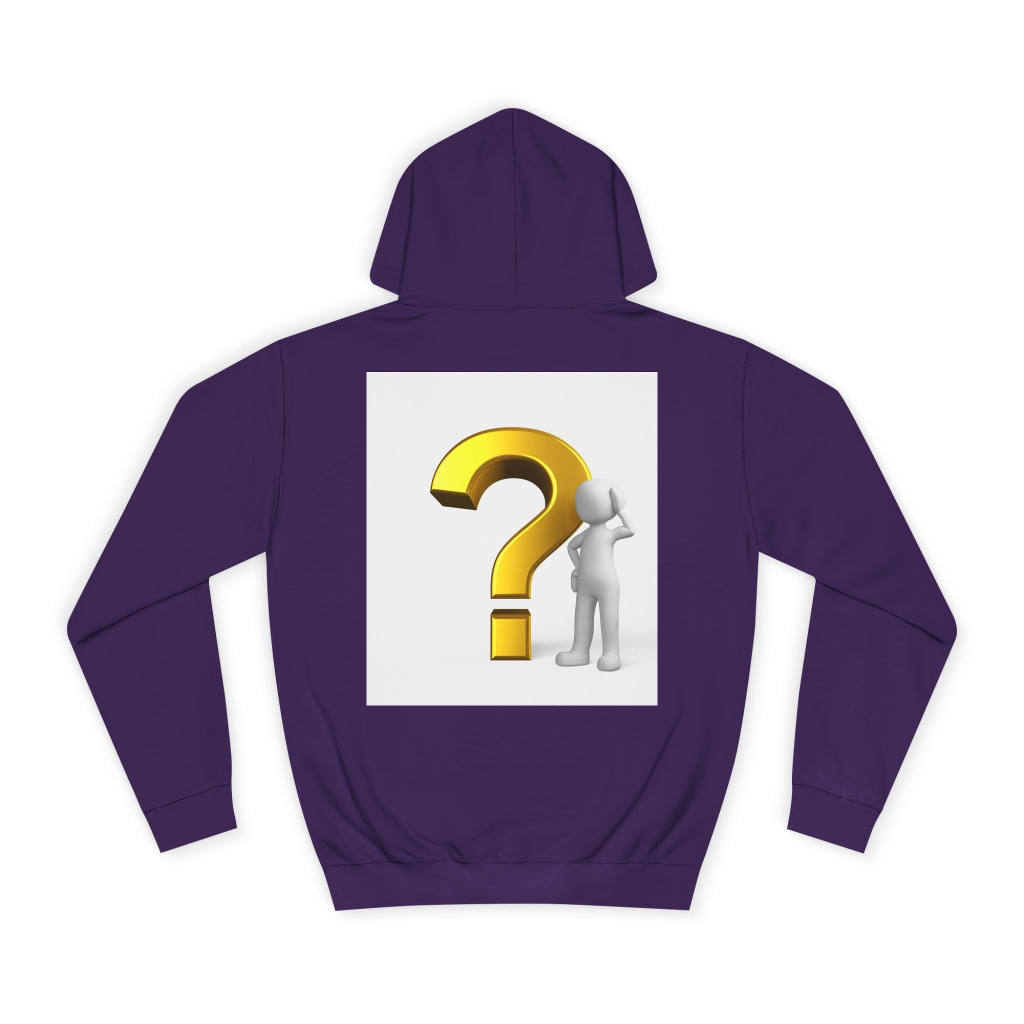 Gold Question Mark with Thinking Figure Hoodie | Mystery Design, Minimalist