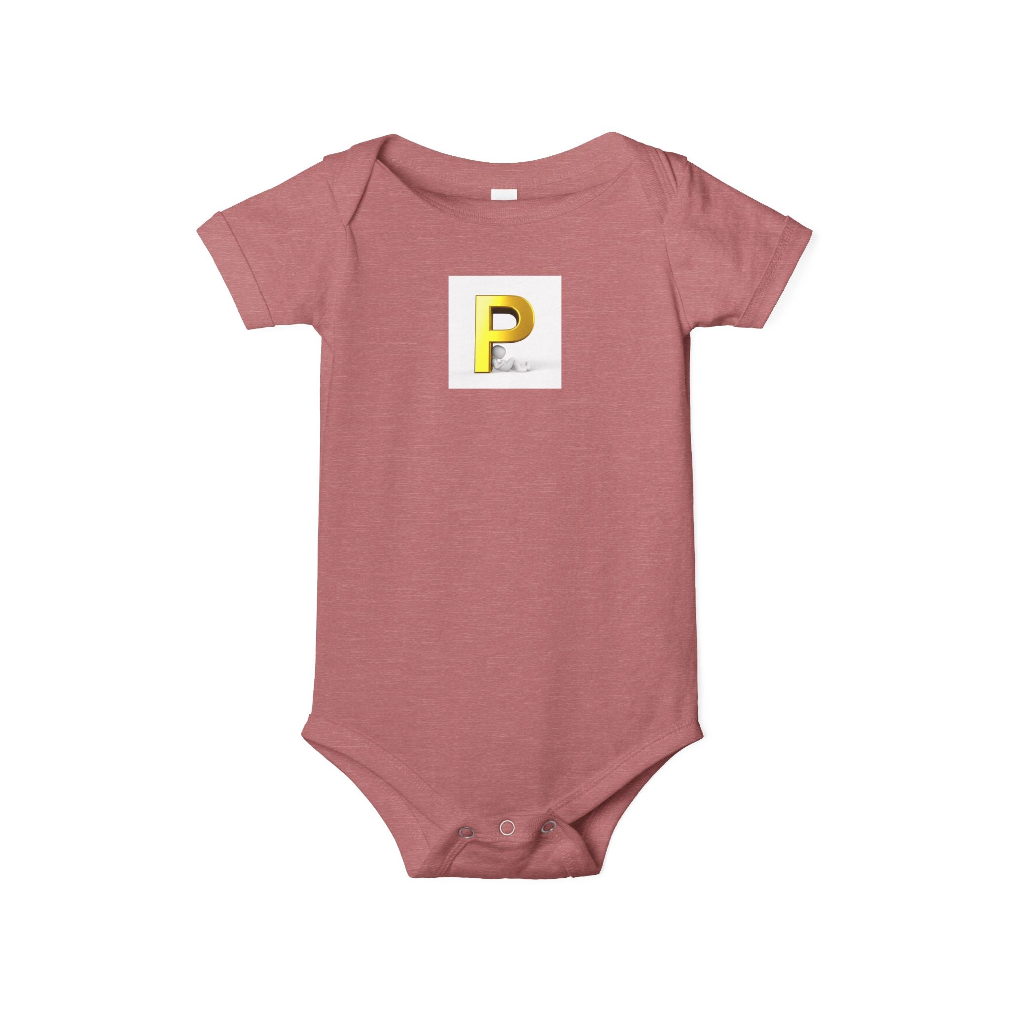 Body de bébé monogramme lettre P dorée | Grenouillère initiale